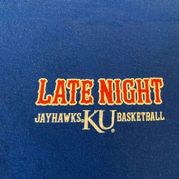 Kansas Jayhawks 2005 Late Night Short Sleeve size 2XL color Blue - Picture 2 of 4